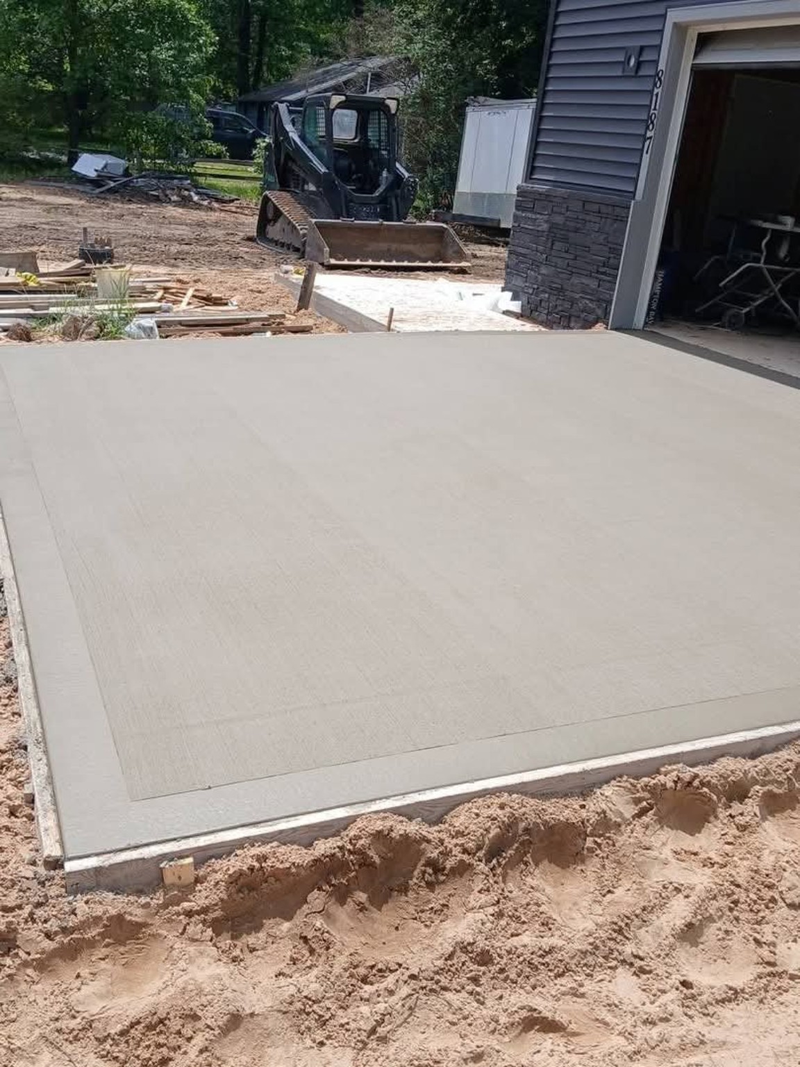 Fresh concrete residential slab